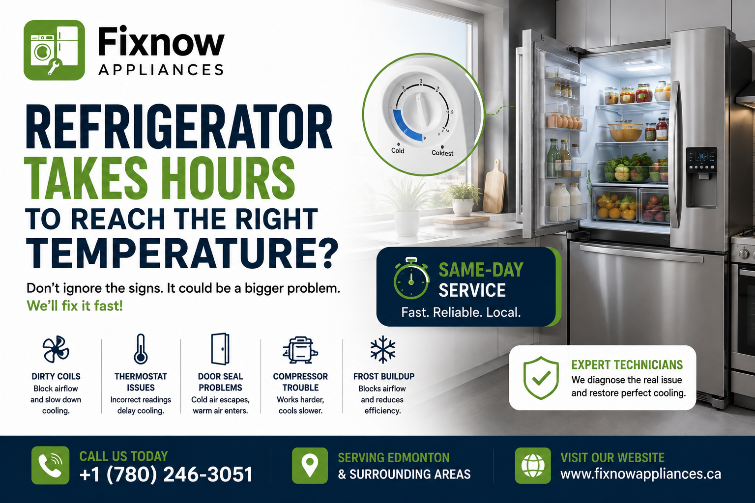Refrigerator Takes Hours to Reach the Right Temperature | FixNow Appliances